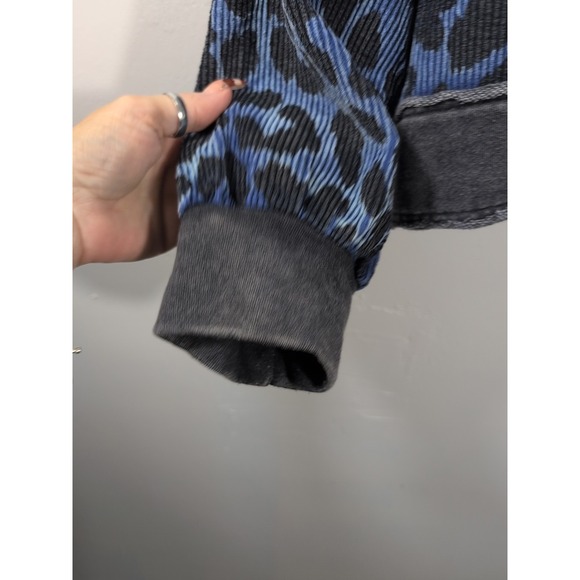 WHITE BIRCH ANIMAL PRINT Blue & Black CHEETAH corduroy jacket SHIRT  SHACKET XL - Picture 11 of 11